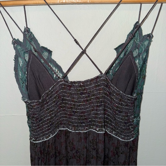 Free People Adella Slip Dress Floral Asymmetrical Short Dress Lace Ruffle - Picture 9 of 9